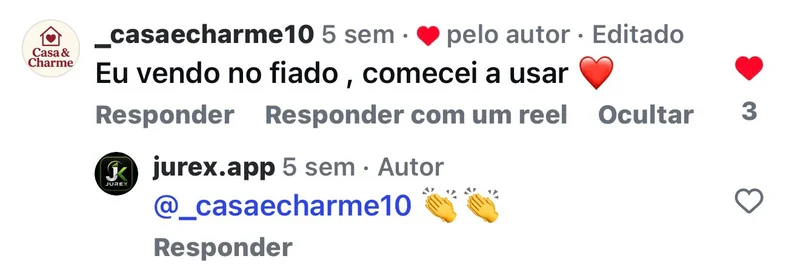 Depoimento de cliente da Jurex no Instagram