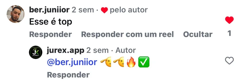 Depoimento de cliente da Jurex no Instagram